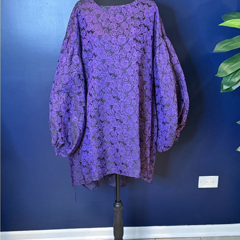 Purple Floral Lace Dress